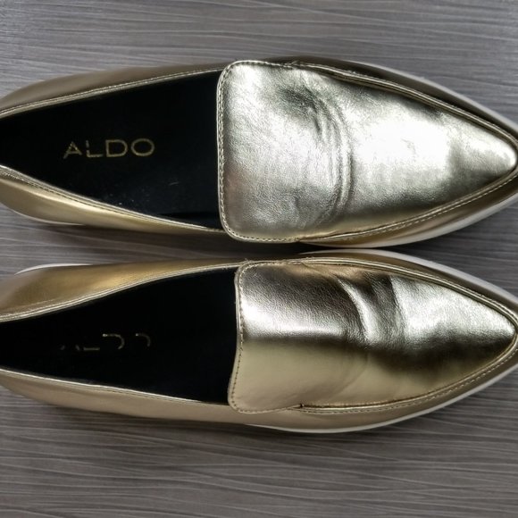 Aldo Trezzo Pointy Toe Sneaker, Gold Patent - Picture 12 of 16